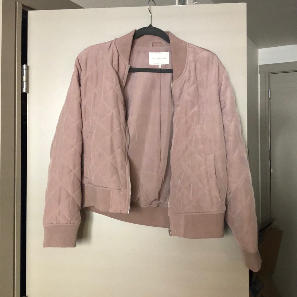 Lucky Brand Quilted Mauve Bomber Jacket